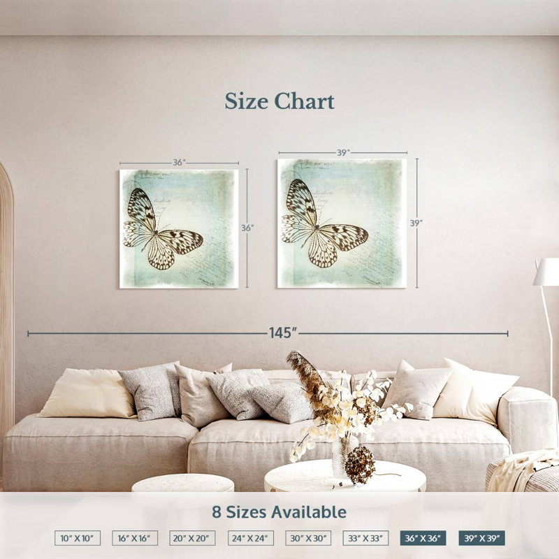 Brampt Floating Butterfly I, 36" H x 36" W