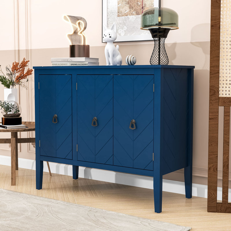 Sideboard Cabinet for Living Room, Navy Blue