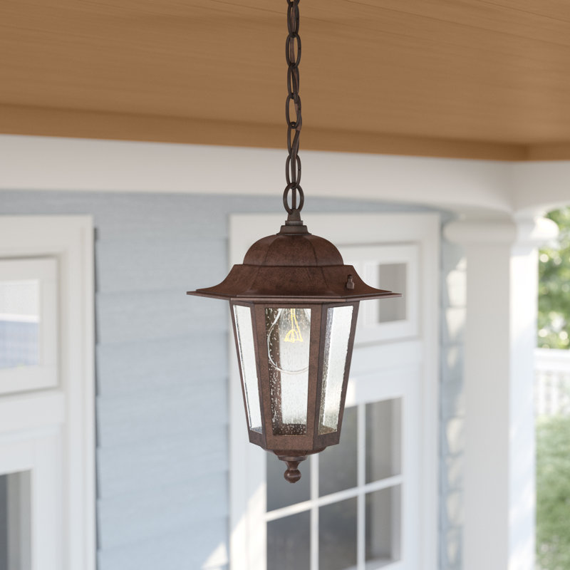 Lanterne suspendue d'extérieur 1 ampoule Mayer H 12,63 po, Bronze vieilli