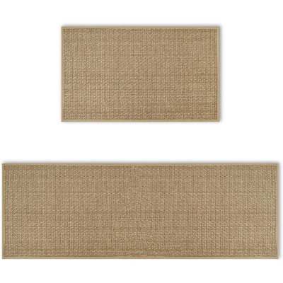 Artoid Mode Kitchen Mat Set – [Colour Not Specified] – 2-Piece, Washable, Non-Slip, Rubber Backing, Absorbent Runner, Front-Of-Sink/Kitchen Floor Use