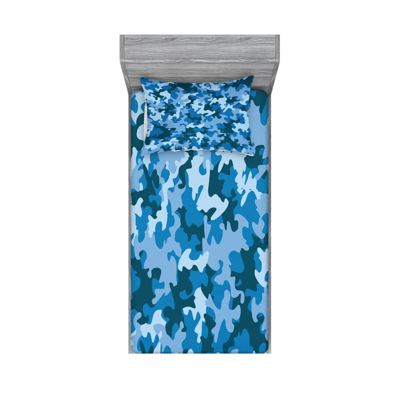 Microfiber Camouflage Sheet Set, Twin XL Sheet Set with Fitted Sheet