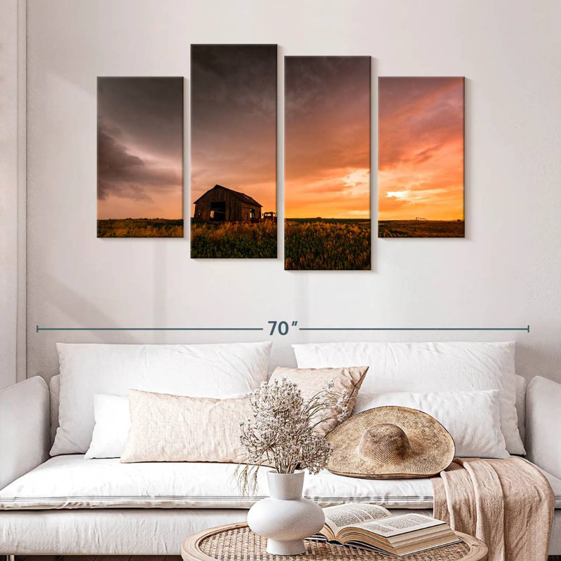 Lilie Barn and Oklahoma Sunset, H 32 po x l 52 po