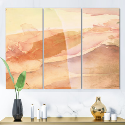 Serenity In Rasberry Blush IV - Ensemble d'art abstrait sur toile à encre liquide abstraite