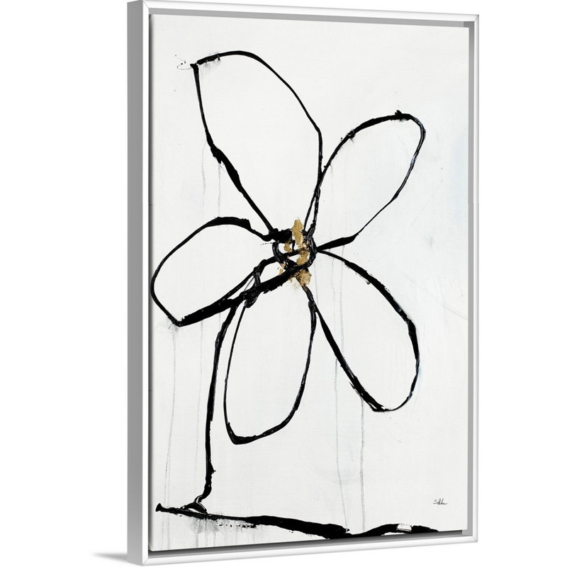 Reproduction d’art sur toile « floral Fancy II » par Joshua Schicker, H 26 po x l 18 po x P 1,75 po, Cadre flottant blanc