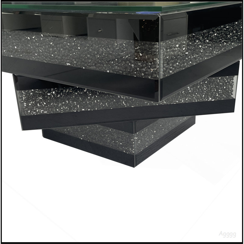 Table basse à motif de diamants broyés
