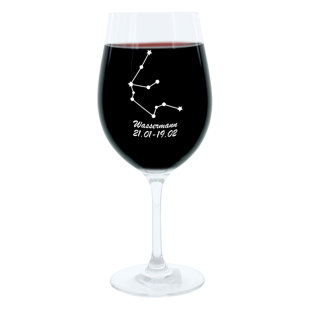 Aquarius Constellation Engraved Wine Glass