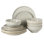 Ensembles d'assiettes et de bols Gibson Elite White Sands, ensembles de vaisselle en grès 12 pièces, ensemble de vaisselle en glacis réactif - blanc pierre de lune