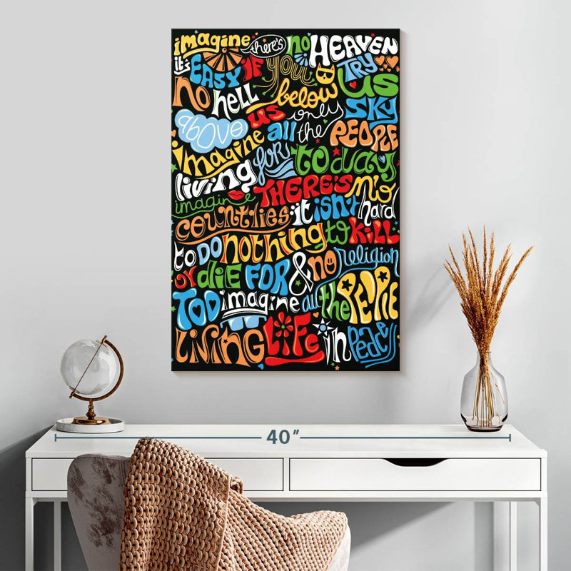 Tergel Imagine Quote, 30" H x 20" W