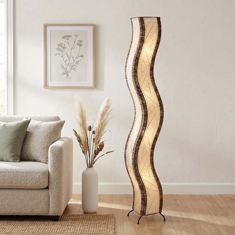 Lampe sur pied colonne Gertie, Naturel, 72"