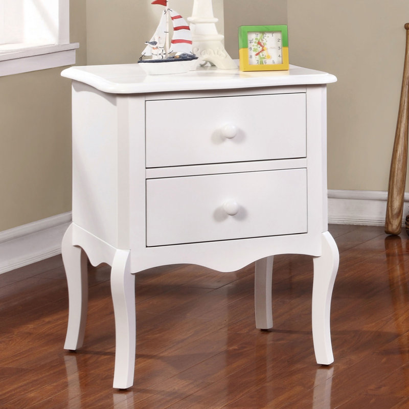 Table de chevet 2 tiroirs Sandersville, Blanc