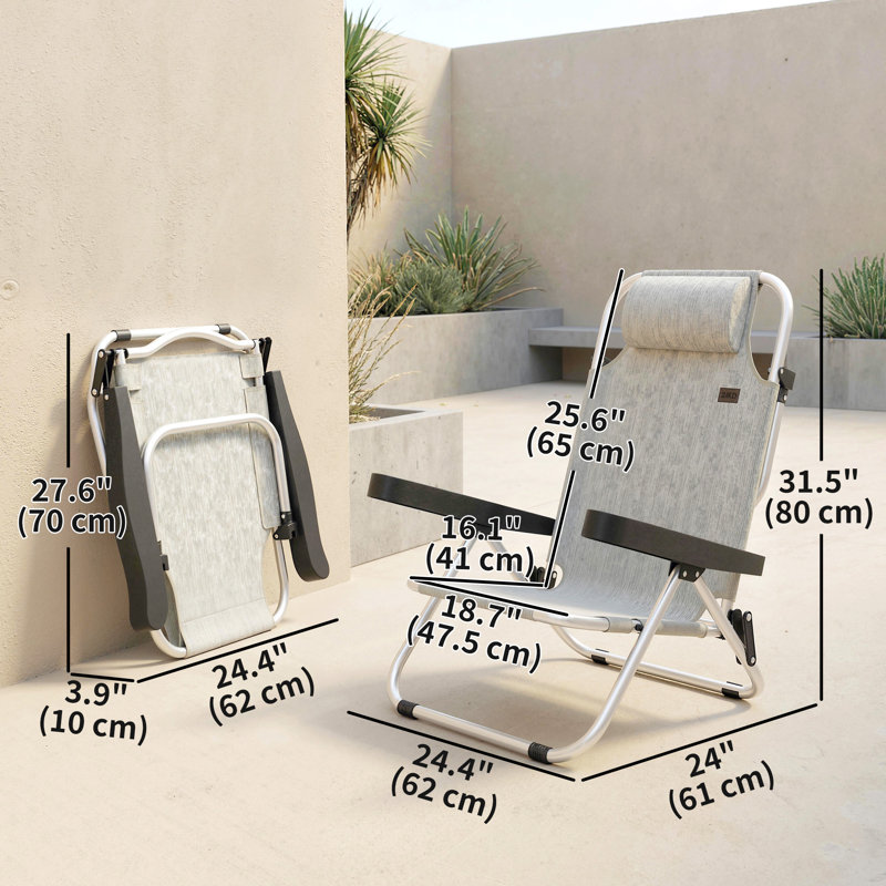 Ensemble de 2 chaises d'extérieur inclinables et pliantes