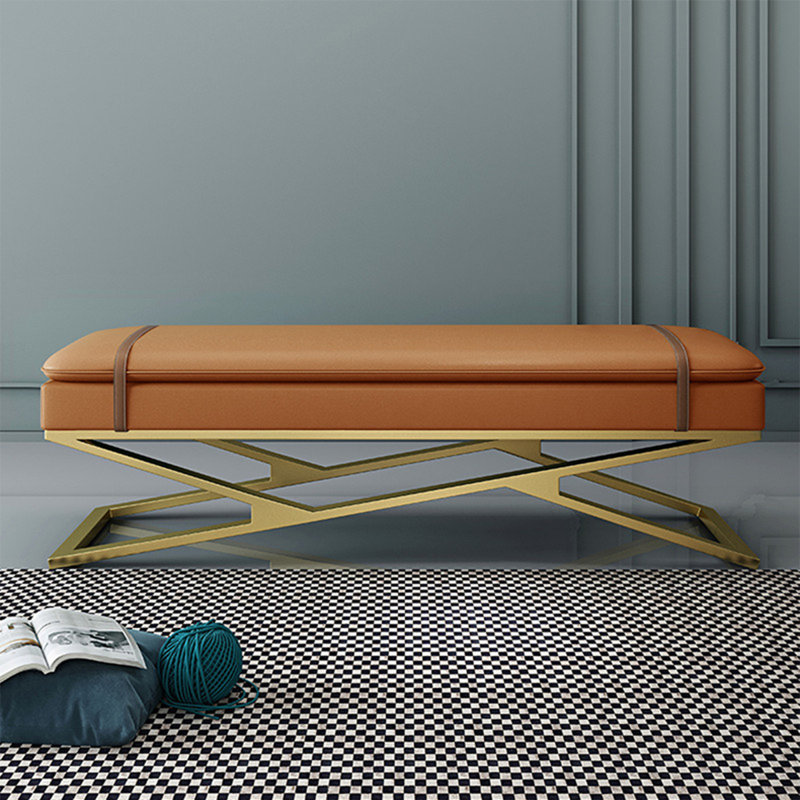 Upholstered Bench, Orange