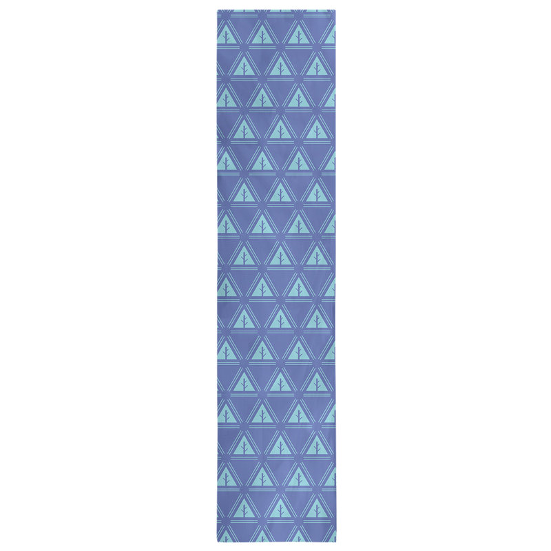 Chemin de table d’arbre minimaliste classic Barbra, 16 po x 90 po, Bleu clair / bleu sarcelle