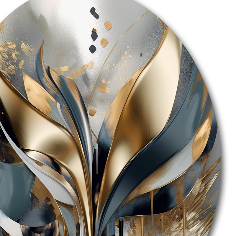 Décoration murale abstraite formes et lignes IV en métal, H 36 po x l 36 po x P 1 po
