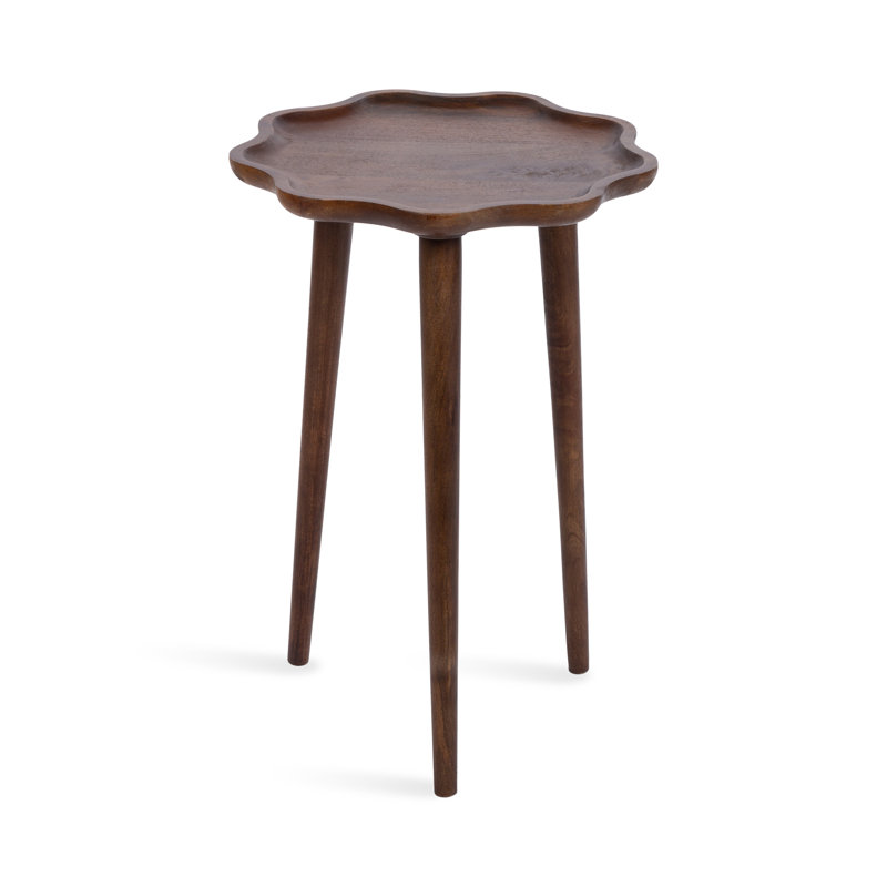 Table de bout en bois massif Kalid, Bois brun foncé, 22" H x 15" W x 15" D
