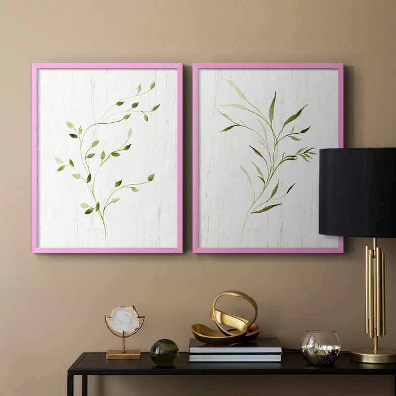 «Windblown Leaves I», reproduction encadrée de qualité supérieure - prête à être accrochée - aucun clou requis - aucun clou requis