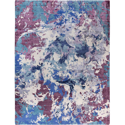 Overdyed One-of-a-Kind Rectangle 9'3" X 12'1" Hand Knotted Area Rug