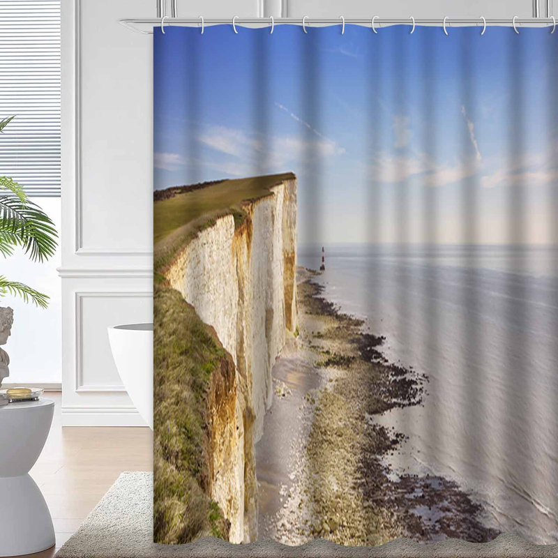 Rideau de douche avec 12 crochets Leakouse Beach Coast Head South Coast England, L 72 po x l 84 po