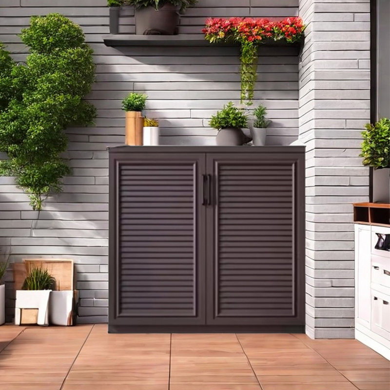 Armoire de rangement imperméable pour chaussures en alliage d'aluminium 12 paires, Café