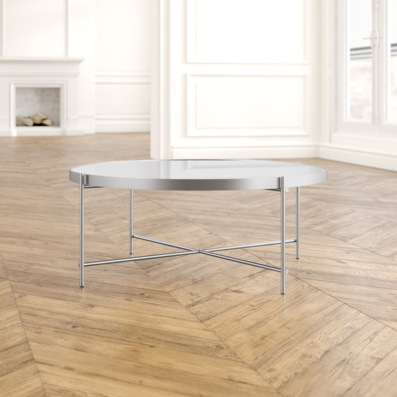 Yasmina Four Leg Coffee Table, Nickel