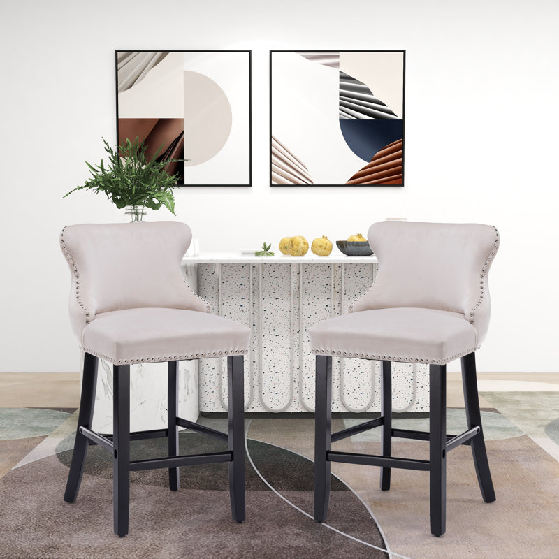 Tabouret de comptoir à oreilles 26,6 po, Beige