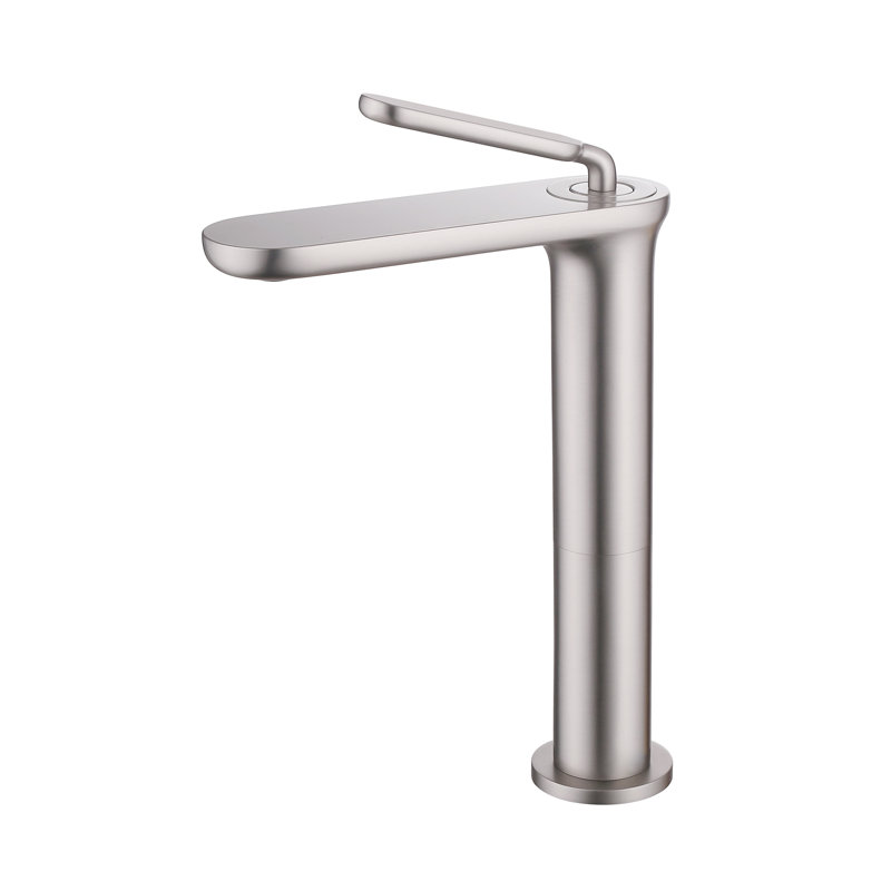 8.6" Height Modern Single Handle Vessel Sink Bathroom Faucet, Brushed Nickel