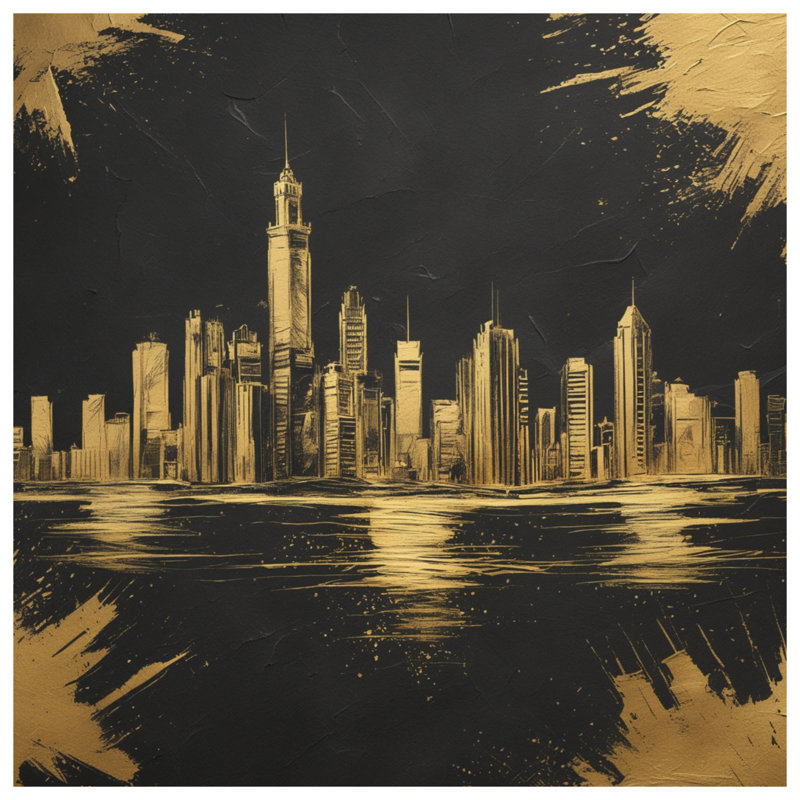 Édredon Golden City Skyline, Grand lit