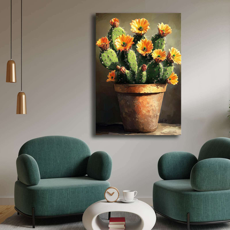 «Desert Bluming Cactus», art mural, H 39,4 po x l 27,6 po