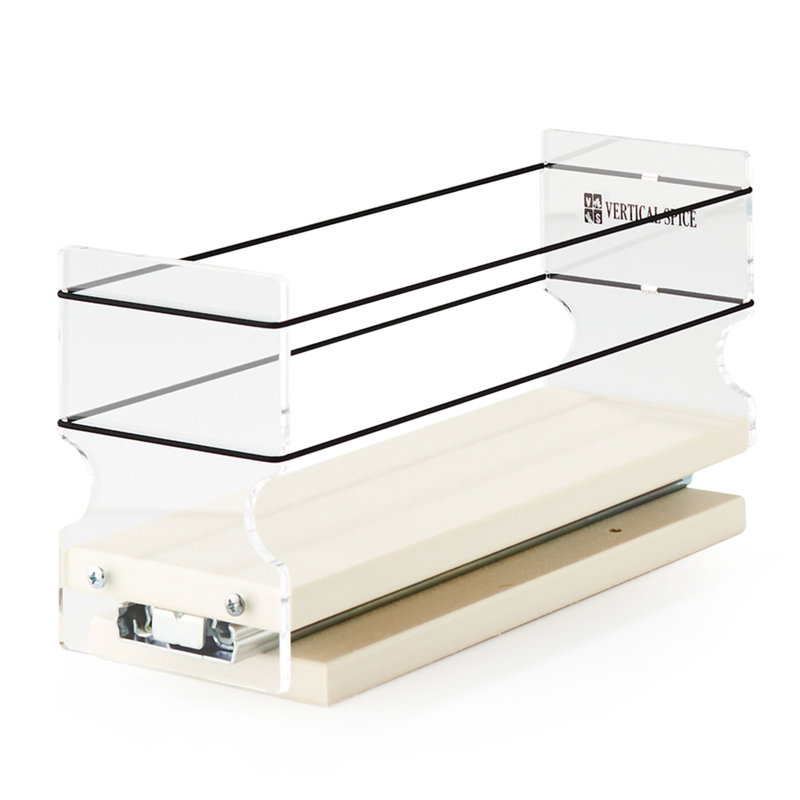 Vertical Spice 10.6" X 3.45" X 5" Cabinet Spice Organizer Drawer Rack, Cream