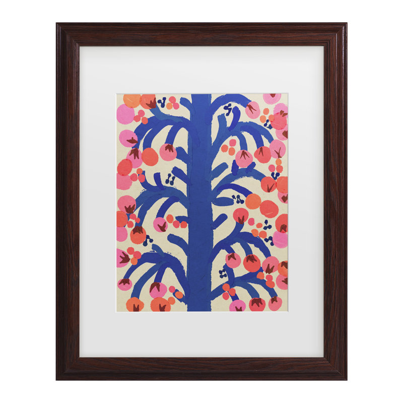 Bolog Treechild The Berry Tree Matted Framed Art, 18.75" H x 22.75" W, Walnut Framed