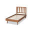 Lit plateforme en bois fini brun noyer (simple)