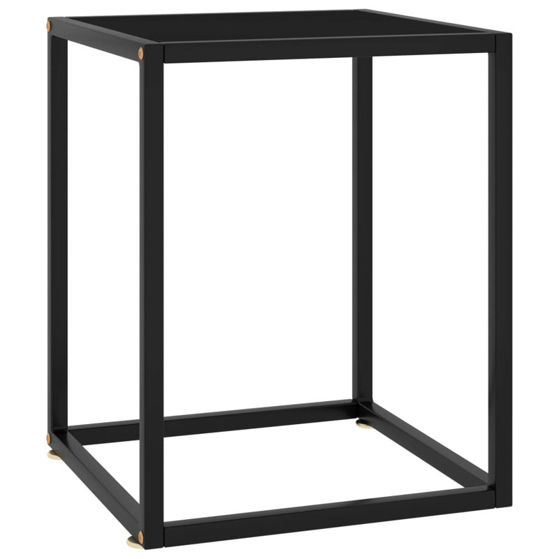 Filadelfio Glass Top Frame End Table, Black