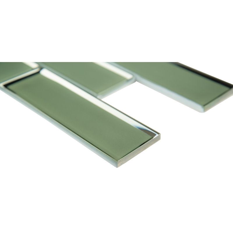 Subway 12 in. x 12 in. Glossy Glass Mosaic Wall Tile, Kairo