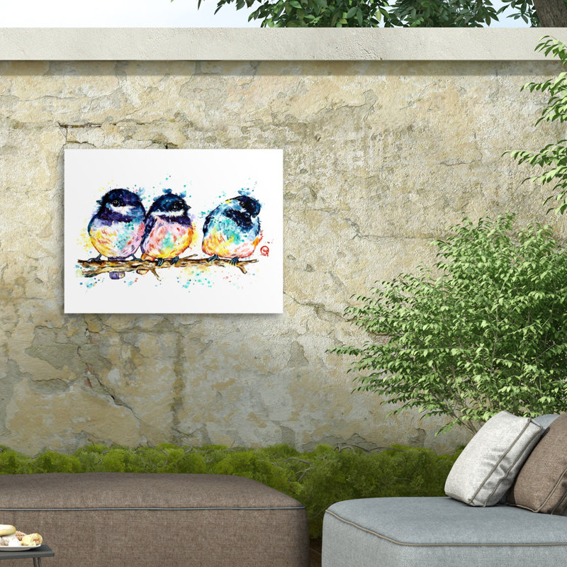 Toile d'extérieur Lisa Whitehouse Chickadees, H 24 po x l 32 po