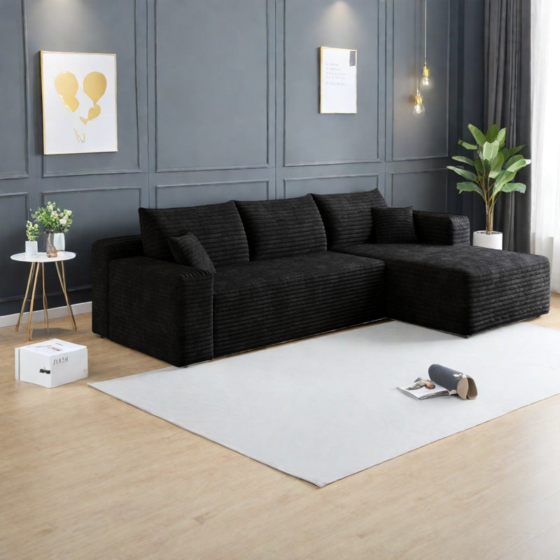 Canapé modulaire en velours côtelé 95 pouces