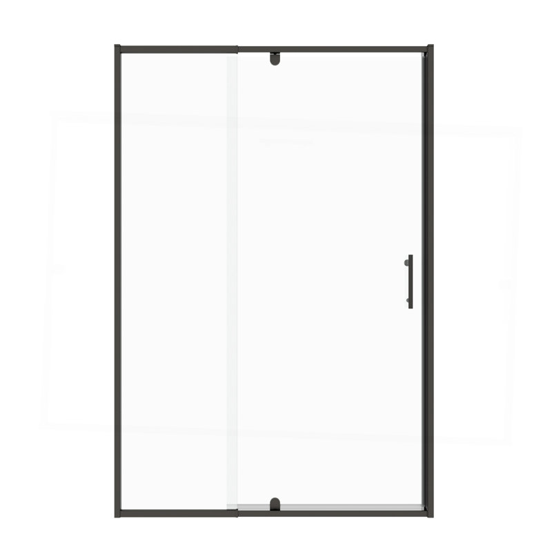 38-42" W X 71" H Piovt Swing Glass Shower Door, Matte Black