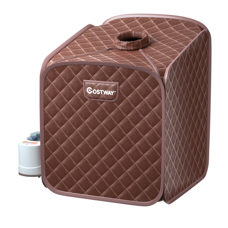 Casart Portable Traditional Steam Sauna with Remote Control, Coffee