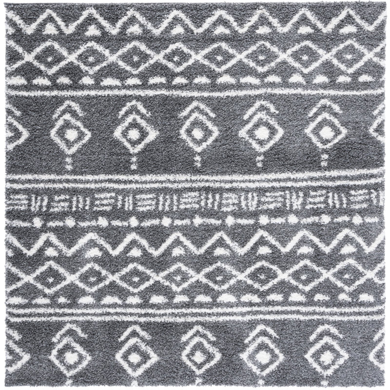 Mackey Southwestern Ivory/Gray Area Rug, Square 6'7"