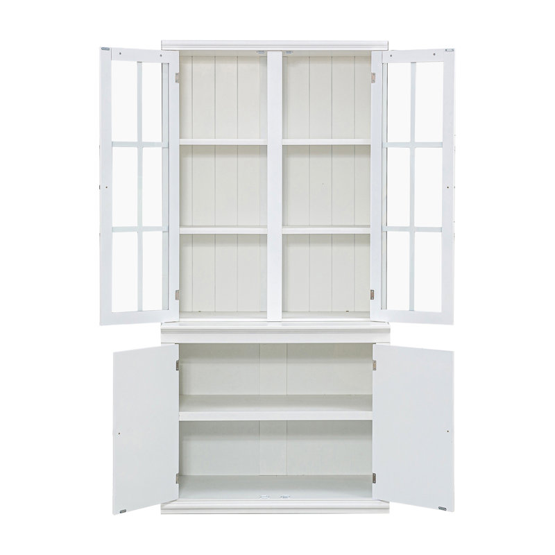 Double-door Glass Storage Cabinet, Suitable For Hallways, Living Rooms, Kitchens, Studies, And Workrooms.
