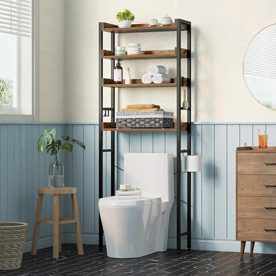 Over The Toilet Storage Rack, 3-Tier Bathroom Space Saver with Adjustable Shelves, Bathroom Organizer for Bathroom, Washroom