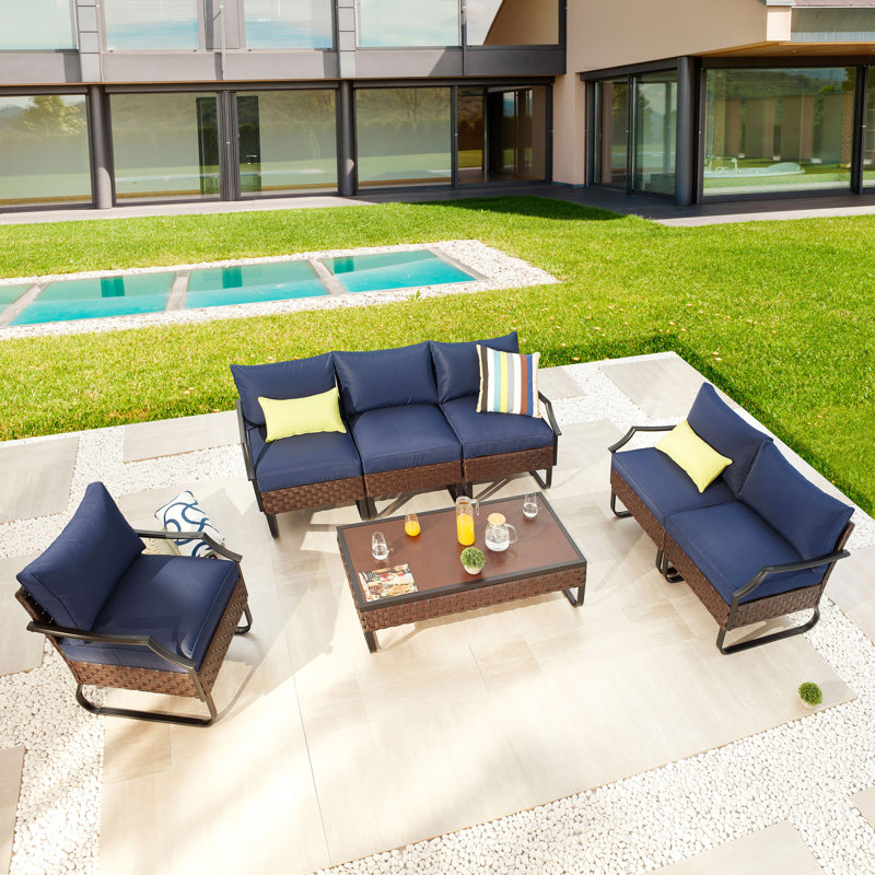 Heiman 6 - Person Patio Conversation Set with Cushions