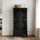 Armoire de rangement rustique avec pieds en bois massif sculpté