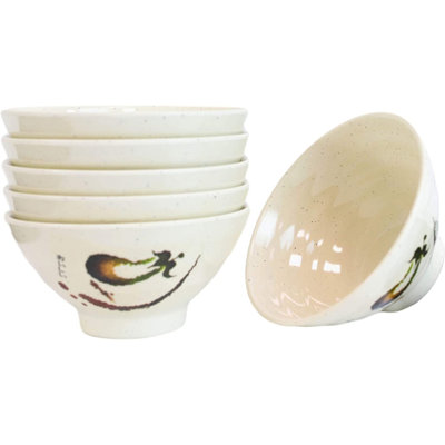 Red Barrel Studio® Melamine Serveware Artistic Brown Eggplant With Zen Swirl Design Restaurant Kitchen Supply (Pack Of 6 Soup Dessert Rice Bowls 12Oz)