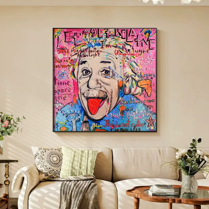 Square Einstein Themed Painting