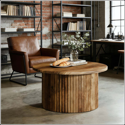 Round Modern Coffee Table with Spacious Surface