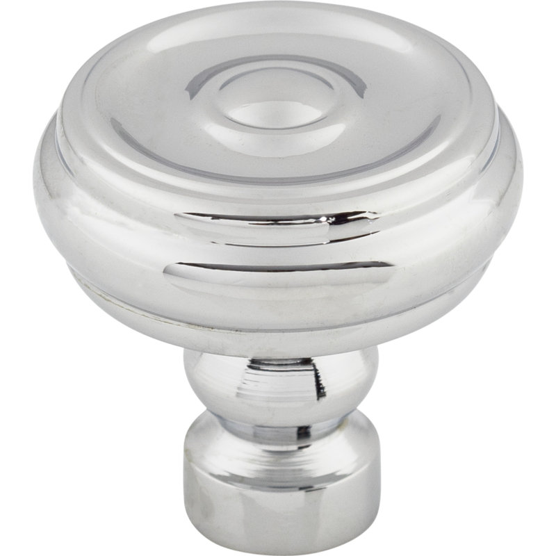 Brixton Button 1 1/4" Diameter Round Knob, Polished Chrome