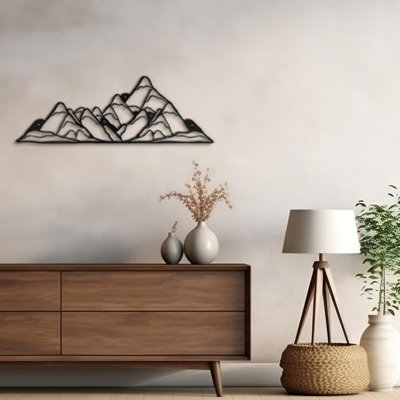 Rustic Mountain Range Modern Abstract Wall Accent Sculpture Hanging Decoration Metal Wall Decor
