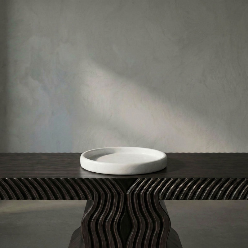 Marble Decorative Tray, 2" H x 16" W x 16" D