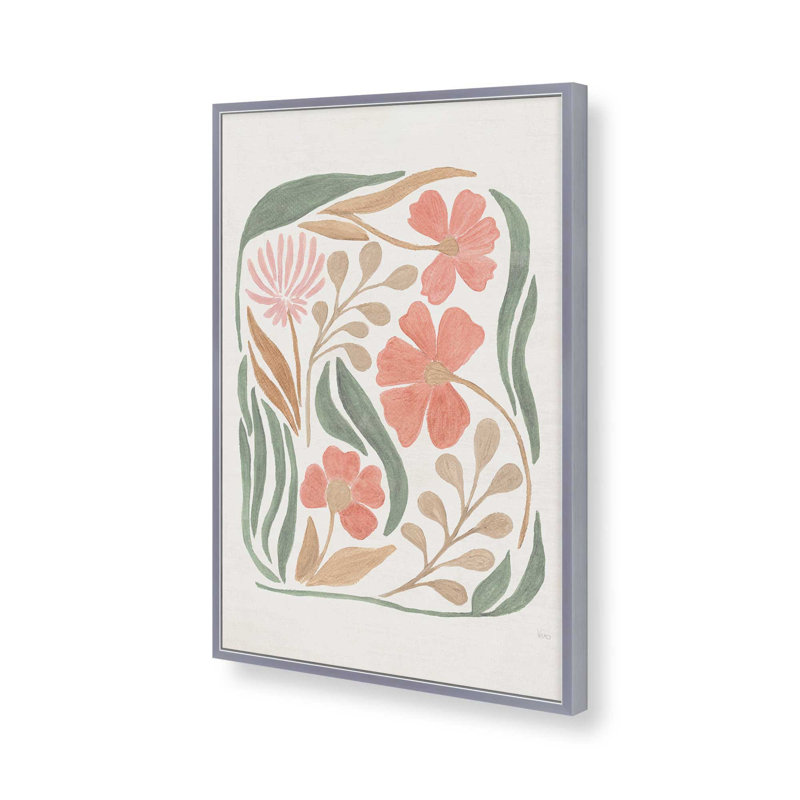Fleurs de corail I print, H 11,25 po x l 9,25 po, Encadrement ouvert, chrome poli