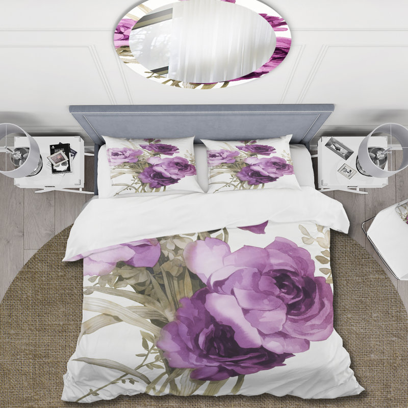 Rose foncé foncé - ensemble de housse de couette traditionnel - microfibre de polyester
